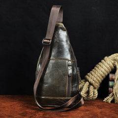 Leather Mens Cool Sling Bag Crossbody Bag Chest Bag for men