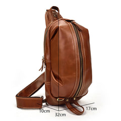 Leather Mens Cool Sling Bag Crossbody Bag Chest Bag for men