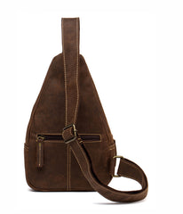 Leather Mens Cool Sling Bag Crossbody Bag Chest Bag for men