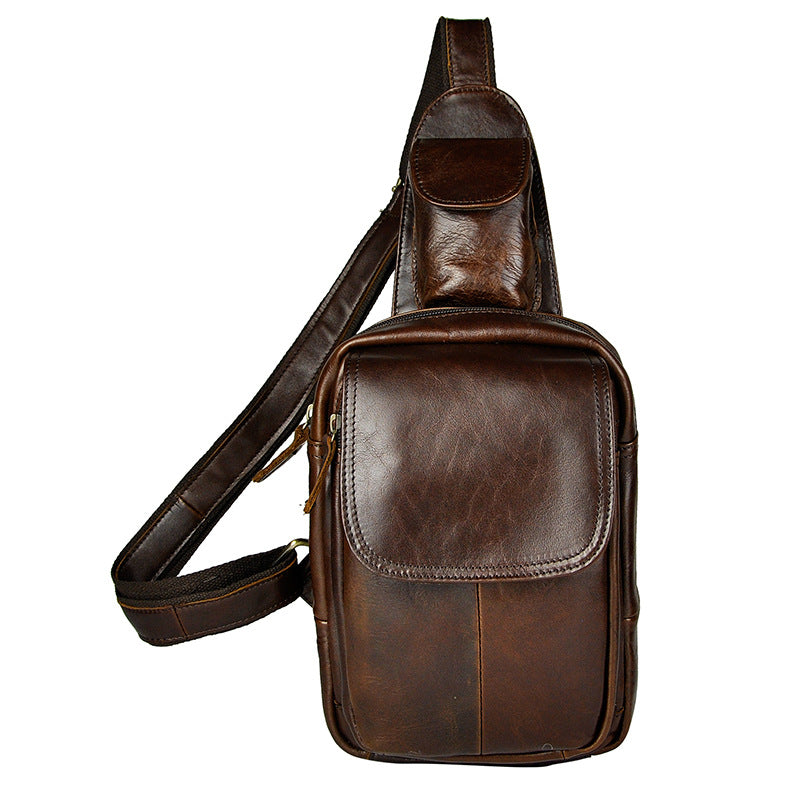 Leather Mens Cool Sling Bag Crossbody Bag Chest Bag for men