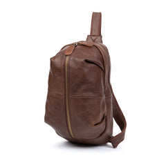 Leather Mens Cool Sling Bag Crossbody Bag Chest Bag for men