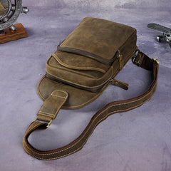 Best Leather Mens Cool Sling Bag Crossbody Bag Chest Bag for men