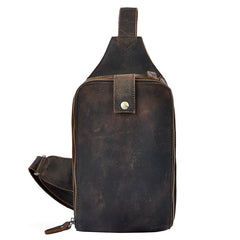 Leather Mens Cool Sling Bag Crossbody Bag Chest Bag for men