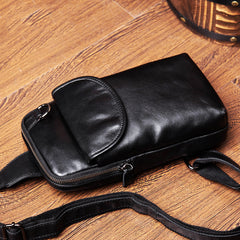 Leather Mens Cool Sling Bag Crossbody Bag Chest Bag for men