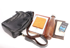 Leather Mens Cool Sling Bag Crossbody Bag Chest Bag for men