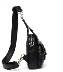 Leather Mens Cool Sling Bag Crossbody Bag Chest Bag for men