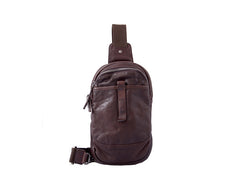 Leather Mens Cool Sling Bag Crossbody Bag Chest Bag for men