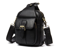 Leather Mens Cool Sling Bag Crossbody Bag Chest Bag for men