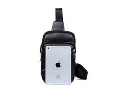 Leather Mens Cool Sling Bag Crossbody Bag Chest Bag for men