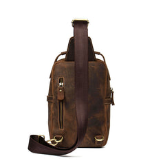 Leather Mens Cool Sling Bag Crossbody Bag Chest Bag for men