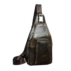 Leather Mens Cool Sling Bag Crossbody Bag Chest Bag for men