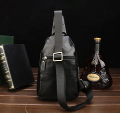Leather Mens Cool Sling Bag Crossbody Bag Chest Bag for men