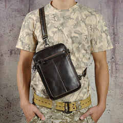 Leather Mens Cool Sling Bag Crossbody Bag Waist Bag for men