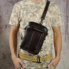 Leather Mens Cool Sling Bag Crossbody Bag Waist Bag for men