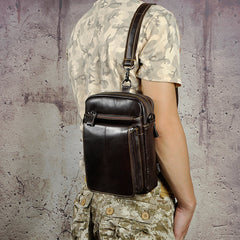 Leather Mens Cool Sling Bag Crossbody Bag Waist Bag for men