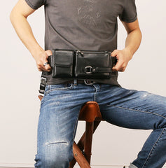 Leather Mens FANNY PACK MENS WAIST BAG HIP PACK BELT BAG FOR MEN - iwalletsmen