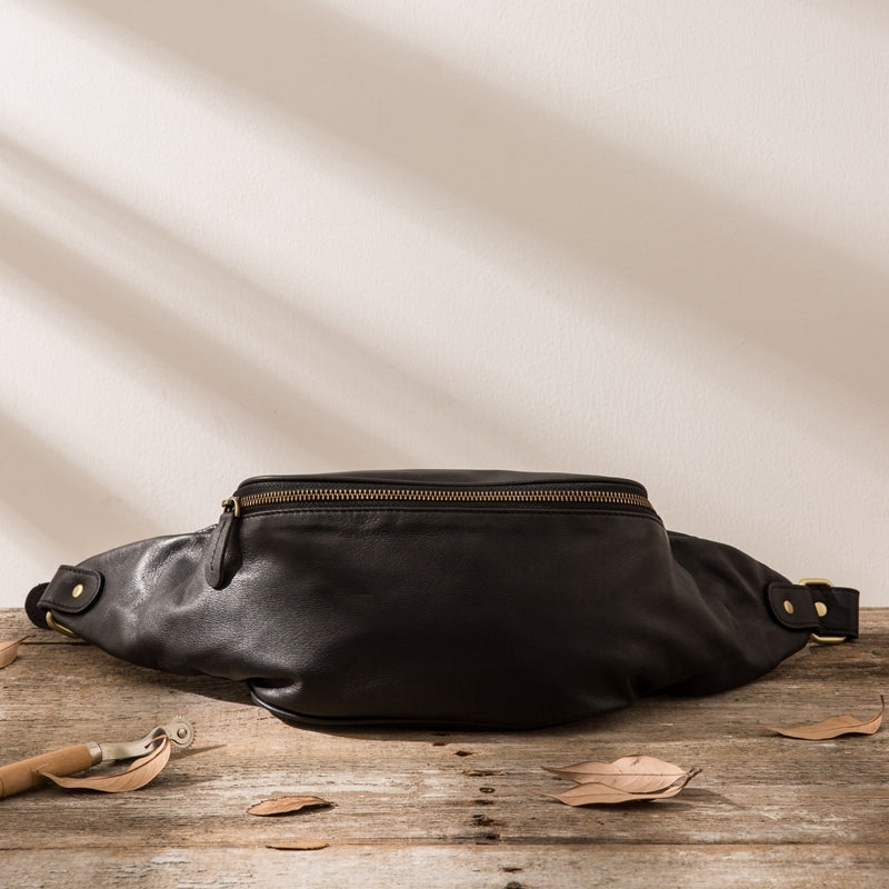 Leather Mens FANNY PACK MENS WAIST BAG HIP PACK BELT BAG FOR MEN - iwalletsmen