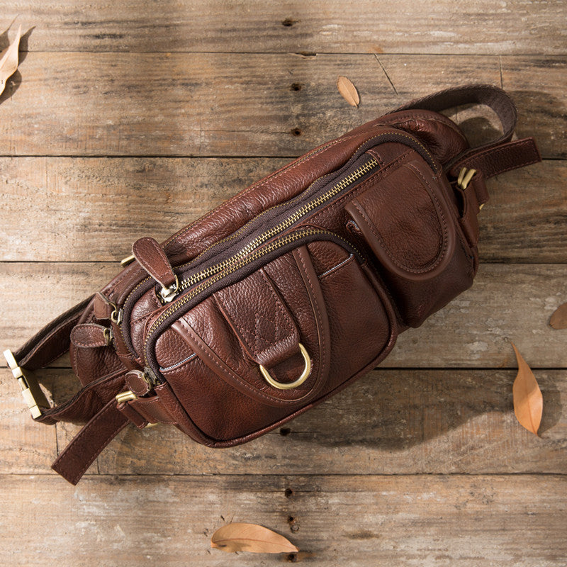Leather Mens FANNY PACK MENS WAIST BAG HIP PACK BELT BAG FOR MEN - iwalletsmen