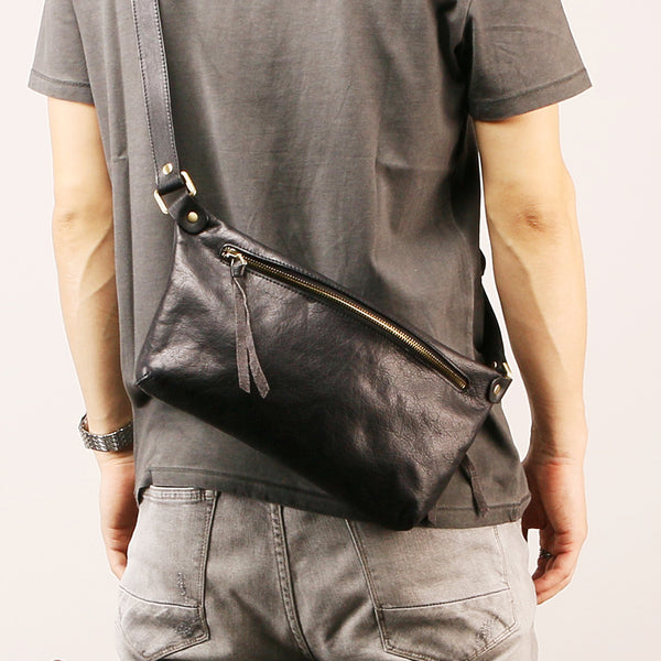 Leather Mens FANNY PACK MENS WAIST BAG HIP PACK BELT BAG FOR MEN - iwalletsmen