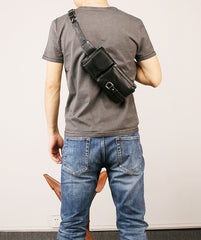 Leather Mens FANNY PACK MENS WAIST BAG HIP PACK BELT BAG FOR MEN - iwalletsmen