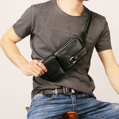 Leather Mens FANNY PACK MENS WAIST BAG HIP PACK BELT BAG FOR MEN - iwalletsmen