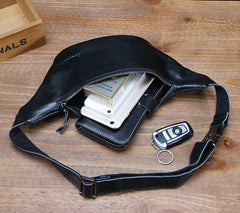 Leather Mens FANNY PACK MENS WAIST BAG HIP PACK BELT BAG FOR MEN - iwalletsmen