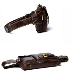 Leather Mens Fanny Pack Waist Bag Hip Pack Belt Bag Bumbag for Men