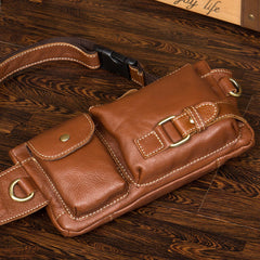 Leather Mens Fanny Pack Waist Bag Hip Pack Belt Bag Bumbag for Men