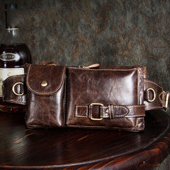 Leather Mens Fanny Pack Waist Bag Hip Pack Belt Bag Bumbag for Men