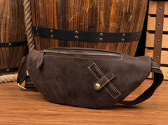 Leather Mens Fanny Pack Waist Bag Hip Pack Belt Bag Bumbag for Men
