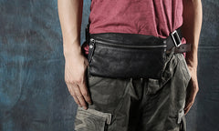 Leather Mens Fanny Pack Waist Bag Hip Pack Belt Bag Bumbag for Men