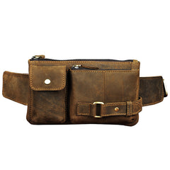 Leather Mens Fanny Pack Waist Bag Hip Pack Belt Bag Bumbag for Men