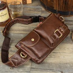 Leather Mens Fanny Pack Waist Bag Hip Pack Belt Bag Bumbag for Men