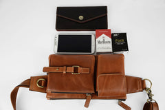 Leather Mens Fanny Pack Waist Bag Hip Pack Belt Bag Bumbag for Men