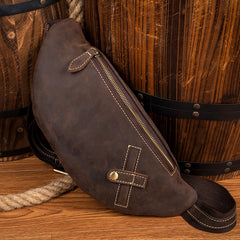 Leather Mens Fanny Pack Waist Bag Hip Pack Belt Bag Bumbag for Men