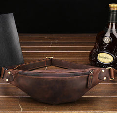 Leather Mens Fanny Pack Waist Bag Hip Pack Belt Bag Bumbag for Men