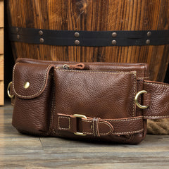 Leather Mens Fanny Pack Waist Bag Hip Pack Belt Bag Bumbag for Men