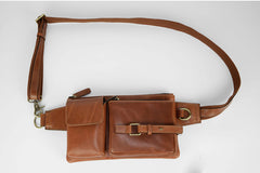 Leather Mens Fanny Pack Waist Bag Hip Pack Belt Bag Bumbag for Men