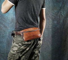 Leather Mens Fanny Pack Waist Bag Hip Pack Belt Bag Bumbag for Men