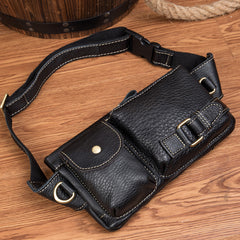 Leather Mens Fanny Pack Waist Bag Hip Pack Belt Bag Bumbag for Men