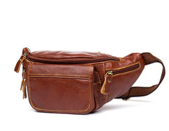 Leather Mens Fanny Pack Waist Bag Hip Pack Belt Bag Bumbag for Men