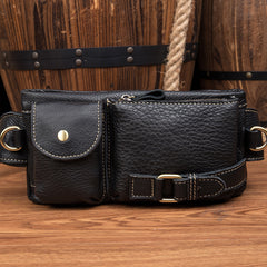 Leather Mens Fanny Pack Waist Bag Hip Pack Belt Bag Bumbag for Men