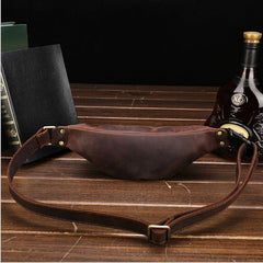 Leather Mens Fanny Pack Waist Bag Hip Pack Belt Bag Bumbag for Men