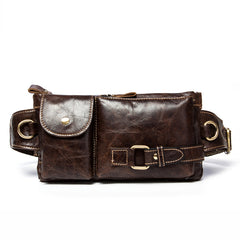 Leather Mens Fanny Pack Waist Bag Hip Pack Belt Bag Bumbag for Men