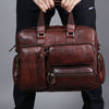 Leather Mens Large Briefcase Work Bag Travel Bag Business Bag for Men - iwalletsmen