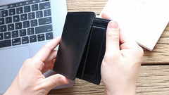 Leather Mens Slim Bifold Small Wallet Front Pocket Wallet Small Wallet for Men - iwalletsmen