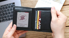 Leather Mens Slim Bifold Small Wallet Front Pocket Wallet Small Wallet for Men - iwalletsmen