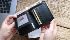 Leather Mens Slim Bifold Small Wallet Front Pocket Wallet Small Wallet for Men - iwalletsmen