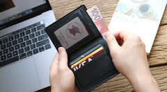 Leather Mens Slim Bifold Small Wallet Front Pocket Wallet Small Wallet for Men - iwalletsmen