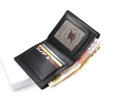 Leather Mens Slim Bifold Small Wallet Front Pocket Wallet Small Wallet for Men - iwalletsmen